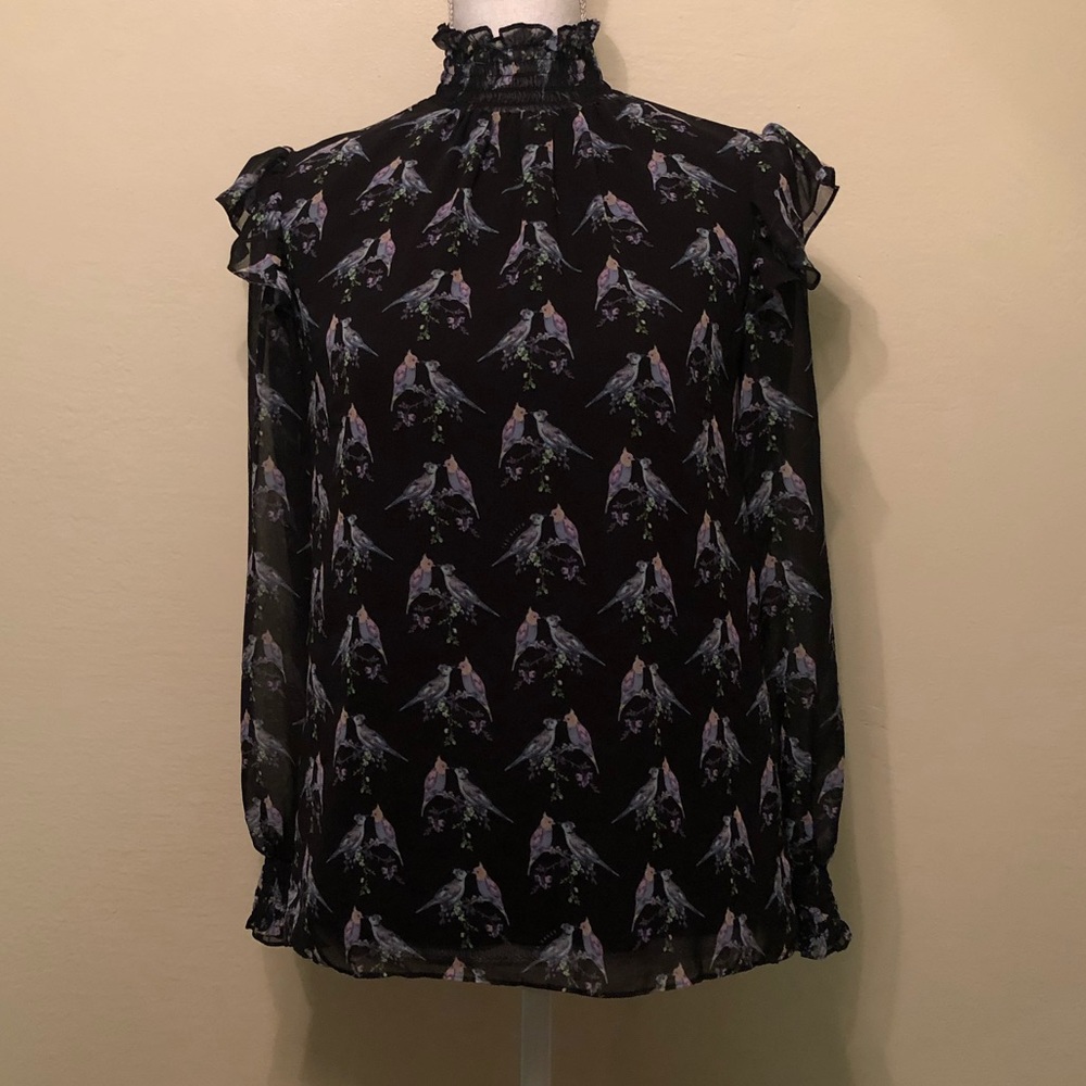 Ted Baker Long Sleeve Ruffled Blouse - High Neck
